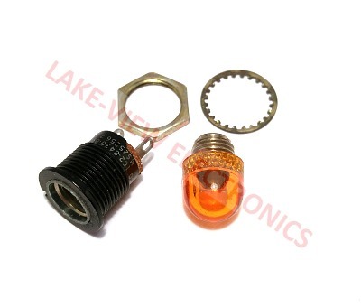 INDICATOR LAMP HOLDER RELAMPABLE 28V AMBER INCAND SOLD TABS 0.469" MNT HOLE