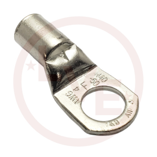 ABB F10731 TERMINAL TUBULAR RING 4 AWG 3/8" STUD NON-INSULATED TIN PLATED