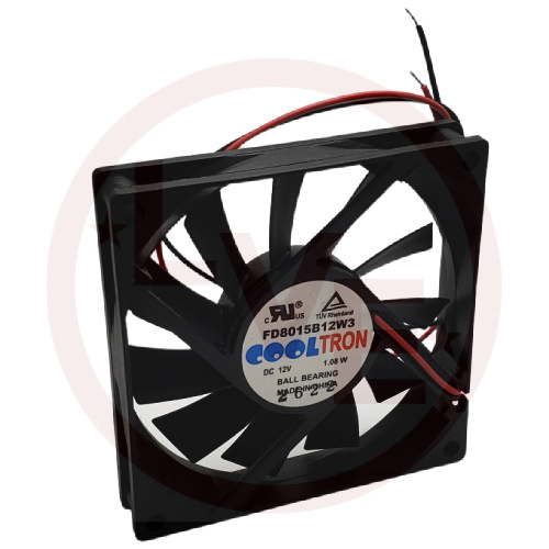 COOLTRON FD8015B12W3 FAN 12VDC 80X80X15 BB W/LEADS