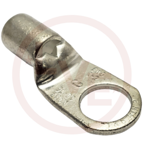 TERMINAL TUBULAR RING 2AN AWG 1/2" STUD NON-INSULATED TIN PLATED