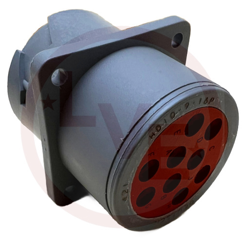DEUTSCH HD10-9-16P CONNECTOR HOUSING 9 POS RECEPTACLE PANEL MOUNT GRAY