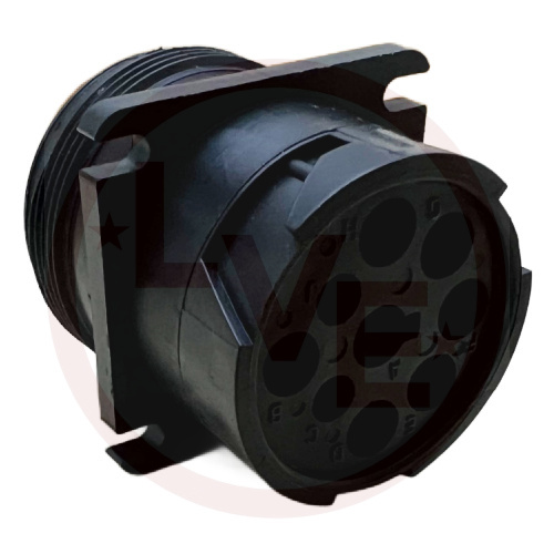 DEUTSCH HD10-9-1939P CONNECTOR HOUSING 9 POS RECEPTACLE PANEL MOUNT BLACK