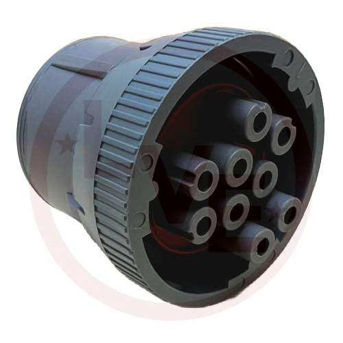 DEUTSCH HD16-9-16S CONNECTOR PLUG HOUSING 9 POS W/COUPLING NUT GRAY