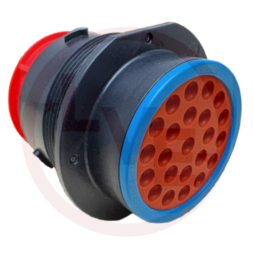 DEUTSCH HDP24-24-23PE CONNECTOR HOUSING 23 POS MALE PANEL MOUNT BLACK