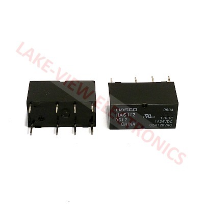 HASCO HAS112DC12 RELAY 12VDC 2A DPDT SEALED STANDARD TYPE PC PINS PCB RELAY