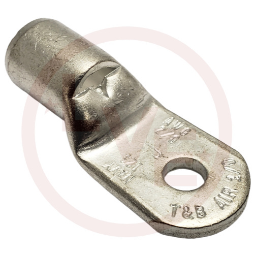 ABB J971 TERMINAL TUBULAR RING LUG 1/0AN-2/0 AWG 1/4" STUD NON-INSULATED TIN PLATED