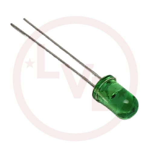 LED 5MM GREEN TRANSPARENT 565NM 10MA 2V