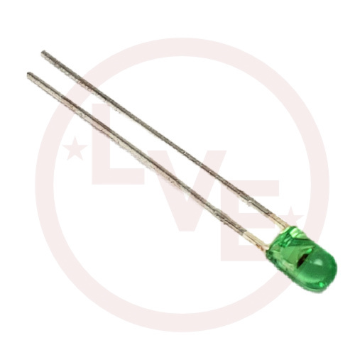 LED 3MM GREEN TRANSPARENT 565NM 20MA 2.5V