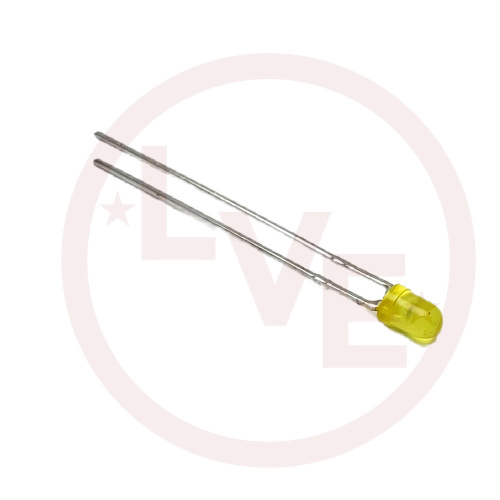 LED 3MM YELLOW DIFFUSED 590NM 20MA 2.5V