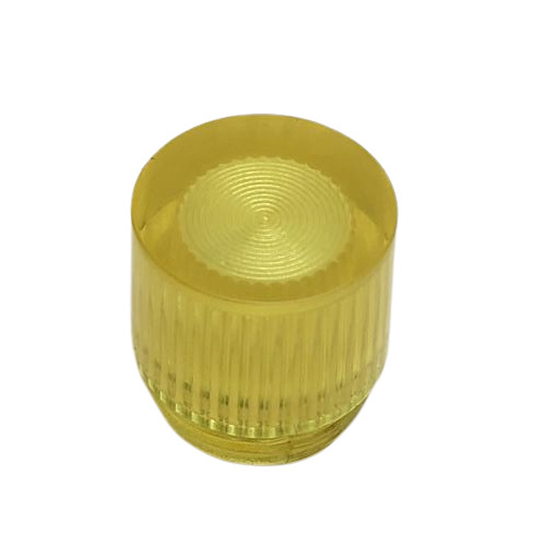 INDICATOR LENS CAP TRANSPARENT FLUTED DOME YELLOW