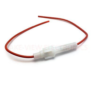 OPTIFUSE LPA-01W-18R-1A FUSE HOLDER IN-LINE 18 AWG WHITE BODY WITH 1A FUSE