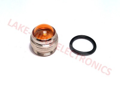 INDICATOR LENS CAP AMBER CONVEX TRANSPARENT