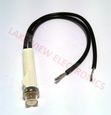 INDICATOR LAMP 125V COLORLESS NEON 6" LEADS SNAP MNT