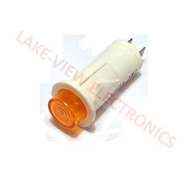 INDICATOR LAMP 28V AMBER INCAND 0.187" Q.C. TERMINALS SNAP MNT