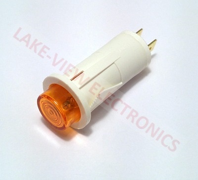 INDICATOR LAMP 125V AMBER NEON 0.187" Q.C. TERMINALS SNAP MNT