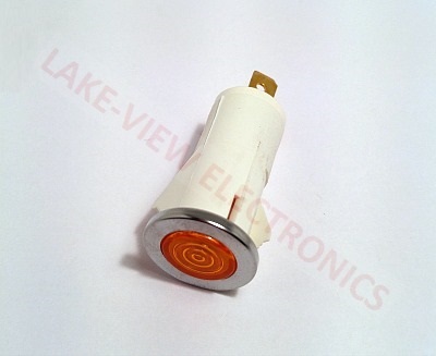 INDICATOR LAMP 28V AMBER INCAND 0.187" Q.C. TERMINALS SNAP MNT