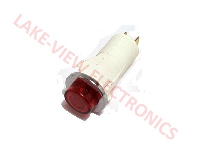 INDICATOR LAMP 125V RED NEON 0.187" Q.C. TERMINALS SNAP MNT