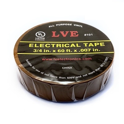 TAPE 3/4" X 60FT BROWN PVC