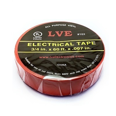 TAPE 3/4" X 60FT RED PVC