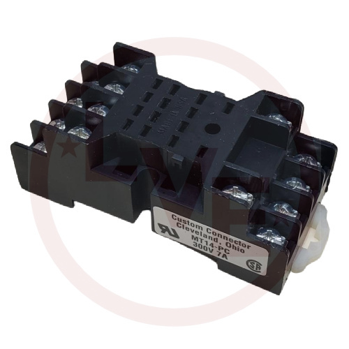 CUSTOM CONNECTOR MT14-PC RELAY SOCKET 14 PIN W/ PRESSURE CLAMP SCREWS