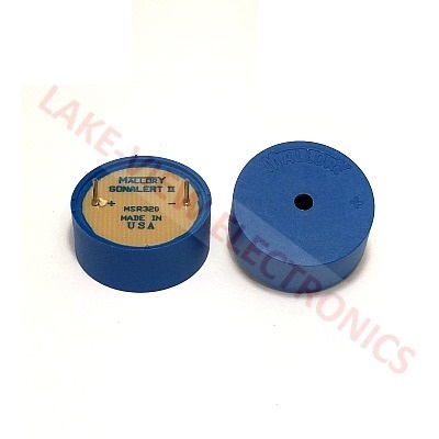 MALLORY MSR320 PIEZO 3-20VDC 62DB@2FT, 3VDC 80DB@2FT, 20VDC PCB MOUNT