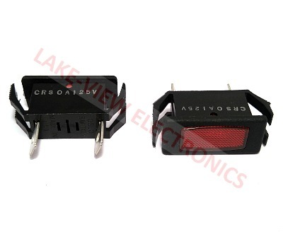 INDICATOR LAMP 125V RED NEON 1/4" Q.C. TERMINALS SNAP MNT