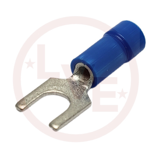 TERMINAL FORK 16-14 AWG #10 STUD INSULATED BLUE