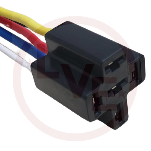 CUSTOM CONNECTOR PW-BR05-WH-00004 RELAY SOCKET SPDT 5 POS 12" PIGTAIL W/O MNT BRK