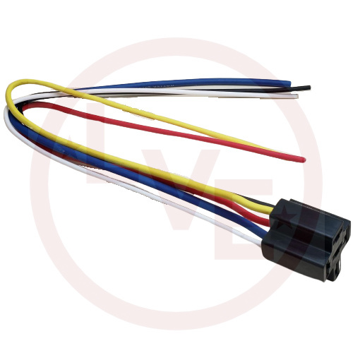 CUSTOM CONNECTOR PW-BR05-WH-00004 RELAY SOCKET SPDT 5 POS 12" PIGTAIL W/O MNT BRK