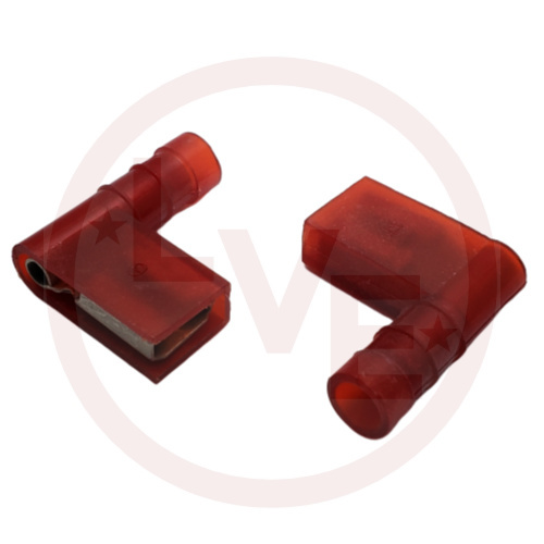 ABB RA18-250A TERMINAL QDC FEMALE FLAG 22-18 AWG 250 X .032 FULLY INSULATED RED TIN PLATED