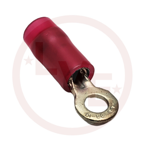 T&B RA18-4 TERMINAL RING 22-16 AWG #4 STUD NYLON INSULATED RED TIN PLATED