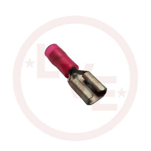 TERMINAL QDC FEMALE 22-18 AWG .250 X .032 NYLON INSULATED RED TIN PLATED