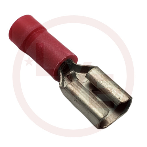 T&B RA257 TERMINAL QDC FEMALE 22-18 AWG .250 X .032 VINYL INSULATED RED TIN PLATED