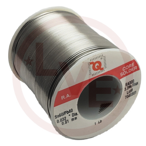 SOLDER 60/40 .032"DIA 3.3% FLUX ROSIN CORE 1LB-SP