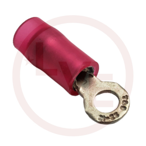 T&B RA323 TERMINAL RING 22-16 AWG #4 STUD NYLON INSULATED RED TIN PLATED