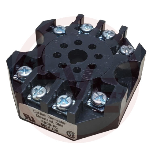 CUSTOM CONNECTOR RB08-PC RELAY SOCKET 8 PIN DPDT OCTAL W/PC