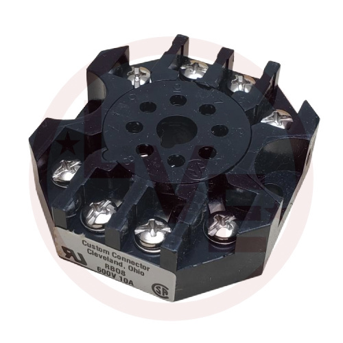 CUSTOM CONNECTOR RB08 RELAY SOCKET 8 PIN 10A 600V DPDT OCTAL