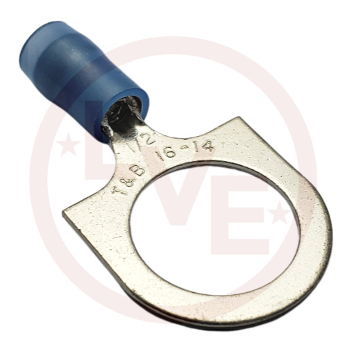 T&B RB14-12 TERMINAL RING 18-14 AWG 1/2" STUD NYLONG INSULATED BLUE TIN PLATED
