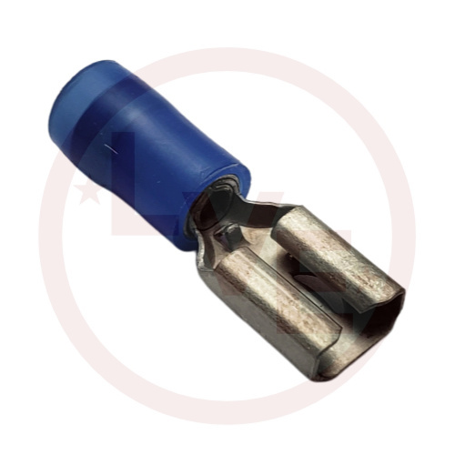 TERMINAL QDC FEMALE 26-24 AWG .250 X .032 INSULATED BLUE TIN PLATED