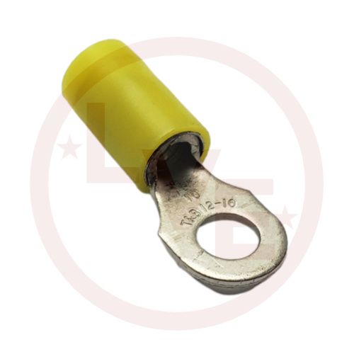 ABB RC363 TERMINAL RING 12-10 AWG #10 STUD NYLON INSULATED YELLOW TIN PLATED