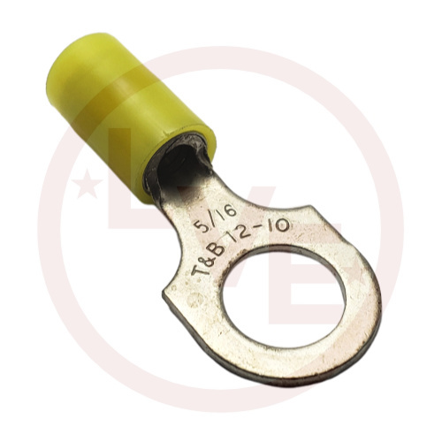 T&B RC703 TERMINAL RING 12-10 AWG 5/16" STUD NYLON INSULATED YELLOW TIN PLATED