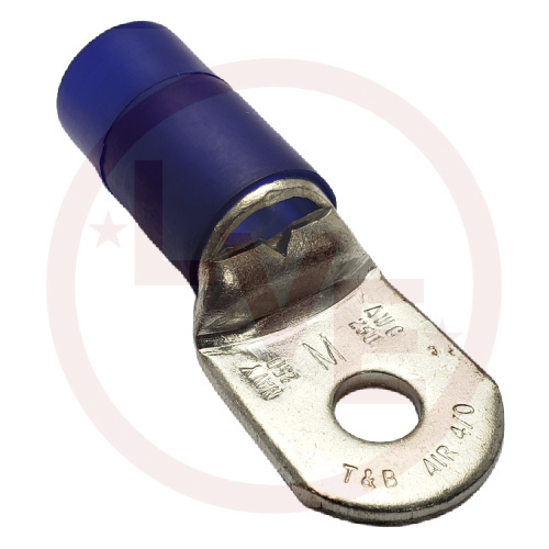 ABB RM9731 TERMINAL RING 4/0AN AWG 3/8" STUD NYLON INSULATED BLUE TIN PLATED