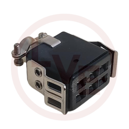 AZMEX 383318406 CONNECTOR SOCKET 6 POS FEMALE 10A CABLE CLAMP TOP W/KEEPER