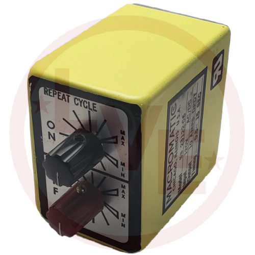MACROMATIC SS-23122-06 RELAY TIMER 120V 10A DPDT OFF DELAY 0.5-15 SEC 8 PIN OCTAL PLUG