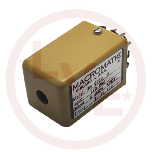 MACROMATIC SS-6262-11 RELAY TIMER 120V 3A SPDT 8 PIN OCTAL PLUG