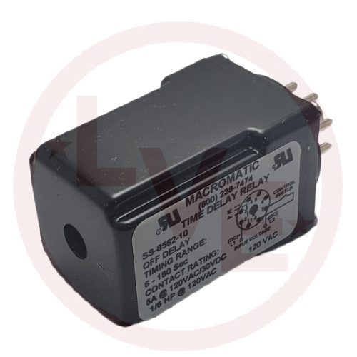 MACROMATIC SS-8562-10 RELAY TIMER 120V 5A SPDT 8 PIN OCTAL PLUG