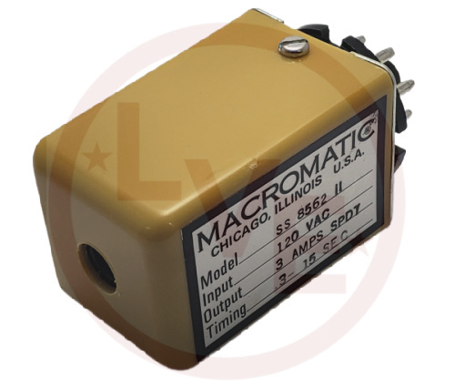 MACROMATIC SS-8562-11 RELAY TIMER 120V 3A SPDT 8 PIN OCTAL PLUG