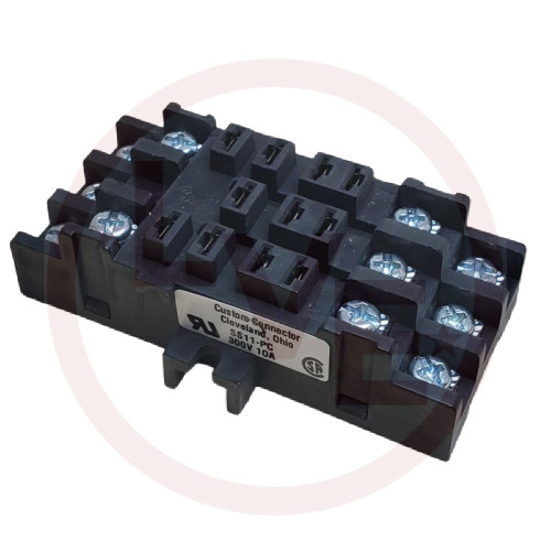 CUSTOM CONNECTOR SS11-PC RELAY SOCKET 3PDT 11 PIN SQUARE