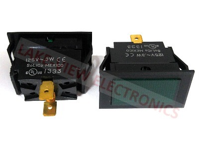 SOLICO 1650-4-05-13740 INDICATOR 125V GREEN NEON 0.250" Q.C. TABS PNL MT LIGHT