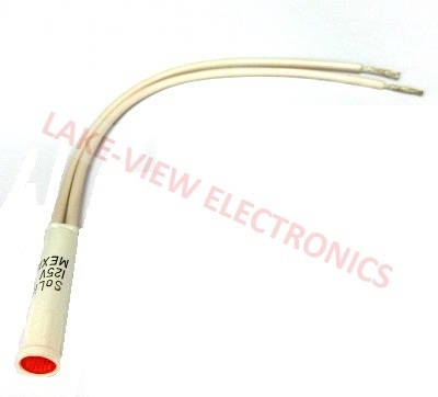 SOLICO 1850-1-10-20320.0005 INDICATOR 125V AMBER NEON 6" LEADS PNL MT LIGHT